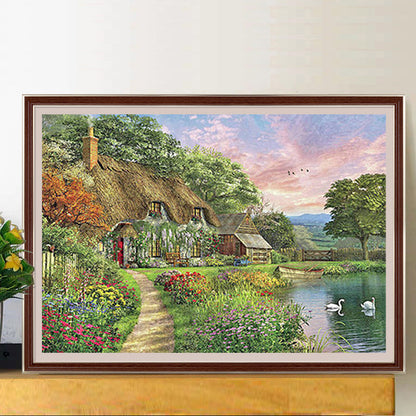 Mountain Village 50*40Ccm(canvas) full round drill diamond painting