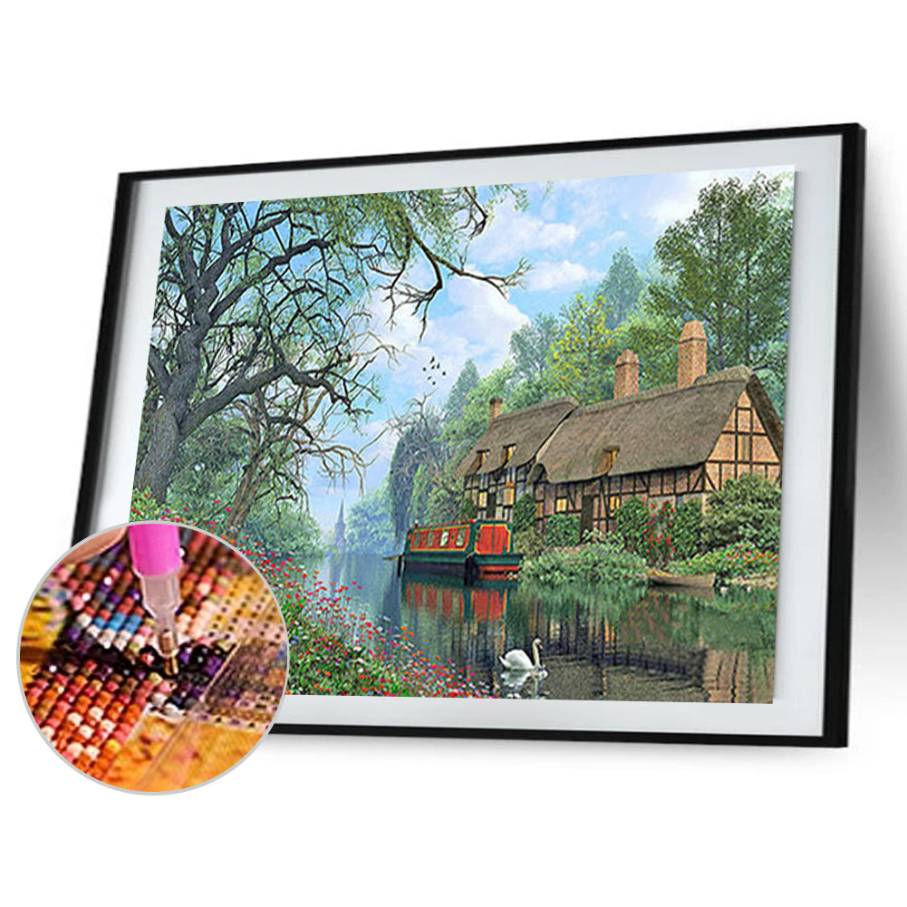 Mountain Village 50*40Ccm(canvas) full round drill diamond painting