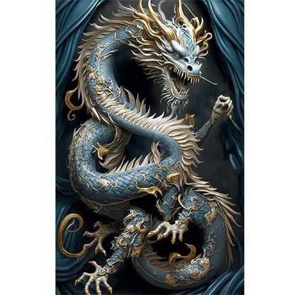 Ferocious Metal Dragon 45*70Ccm(canvas) full round drill diamond painting