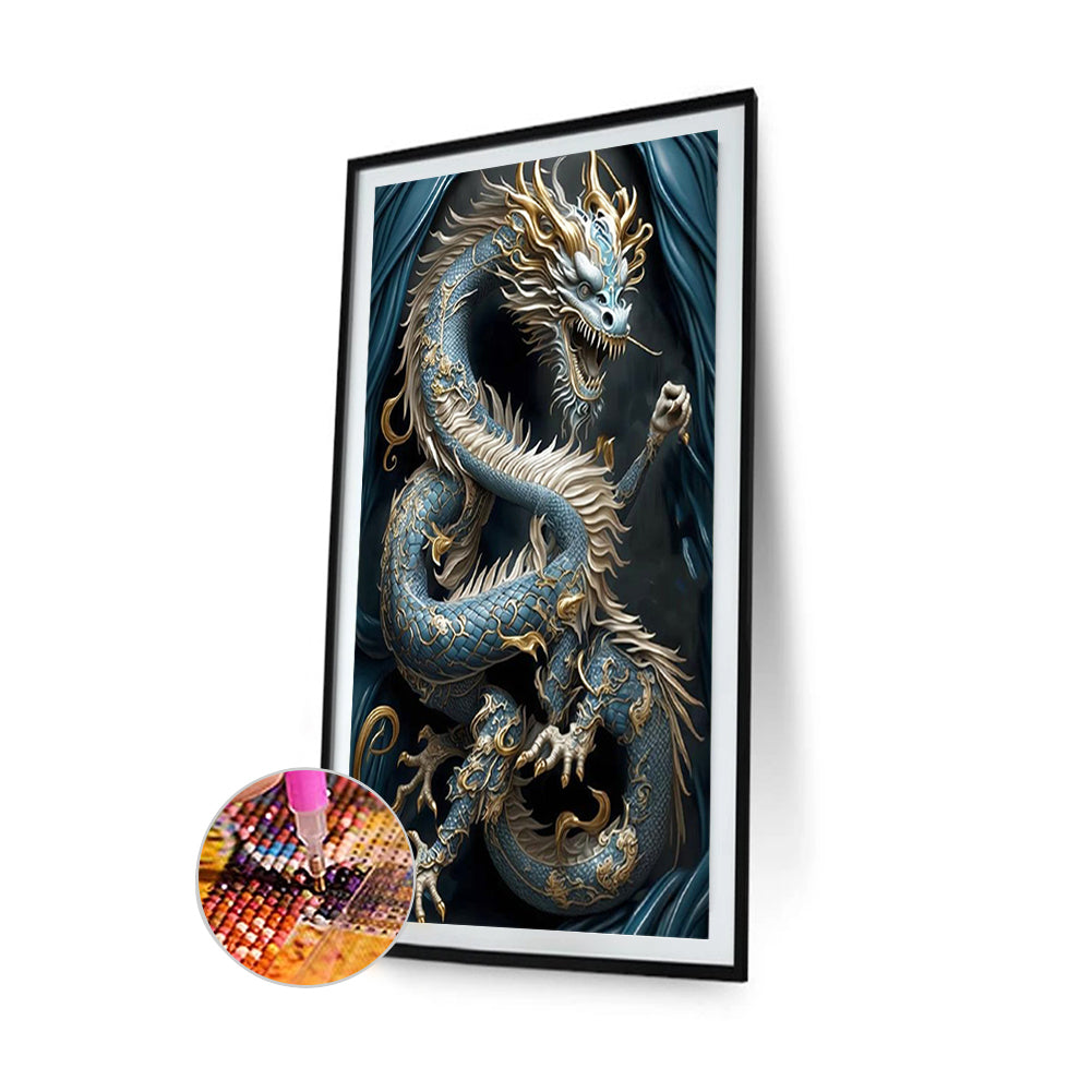 Ferocious Metal Dragon 45*70Ccm(canvas) full round drill diamond painting