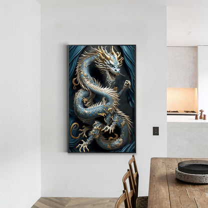 Ferocious Metal Dragon 45*70Ccm(canvas) full round drill diamond painting