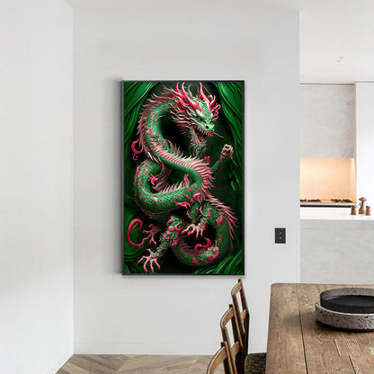 Ferocious Green Dragon - Full Square Drill Diamond Painting 45*70CM