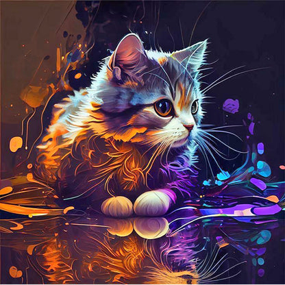 Colorful Kitten 30*30Ccm(canvas) full round drill diamond painting