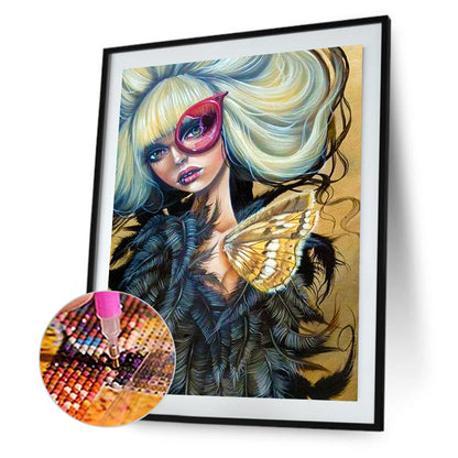 Gothic Makeup Girl 30*40Ccm(canvas) full round drill diamond painting