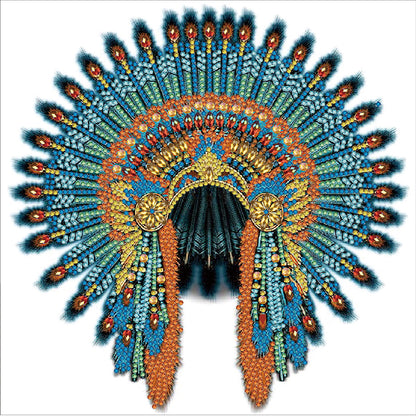 Native American War Hat-O630*30cm(canvas) -special shaped drill diamond painting