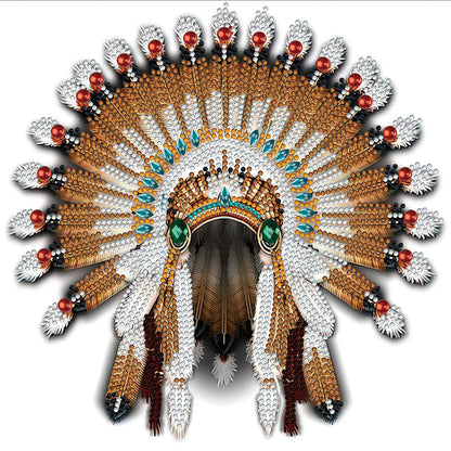 Native American War Hat - Special Shaped Drill Diamond Painting 30*30CM
