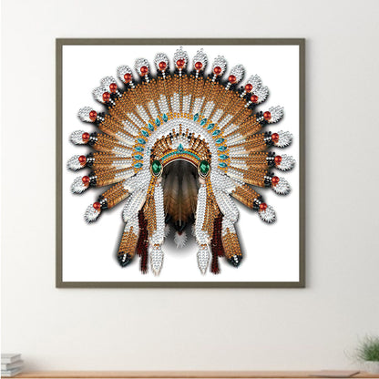 Native American War Hat - Special Shaped Drill Diamond Painting 30*30CM
