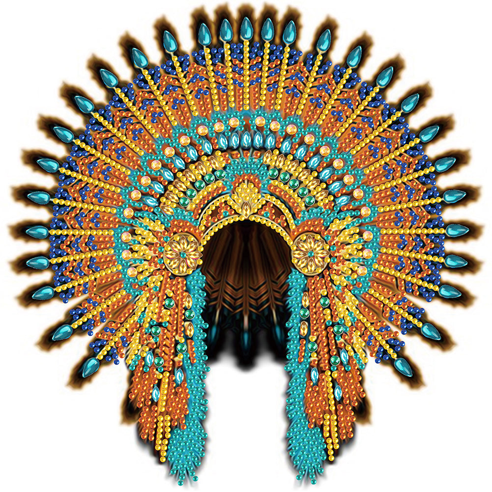 Native American War Hat - Special Shaped Drill Diamond Painting 30*30CM