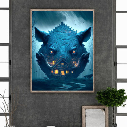 Animal Haunted House - Pig - Full Square Drill Diamond Painting 30*40CM
