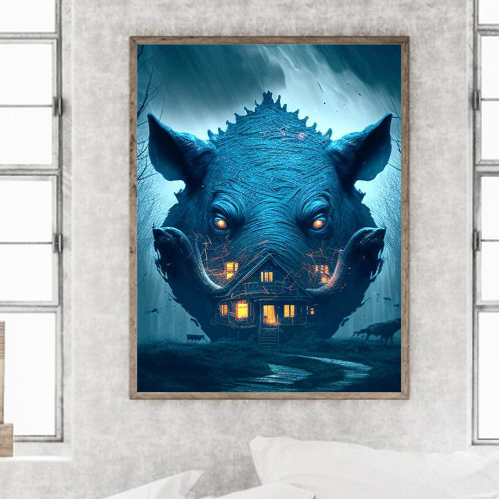 Animal Haunted House - Pig - Full Square Drill Diamond Painting 30*40CM