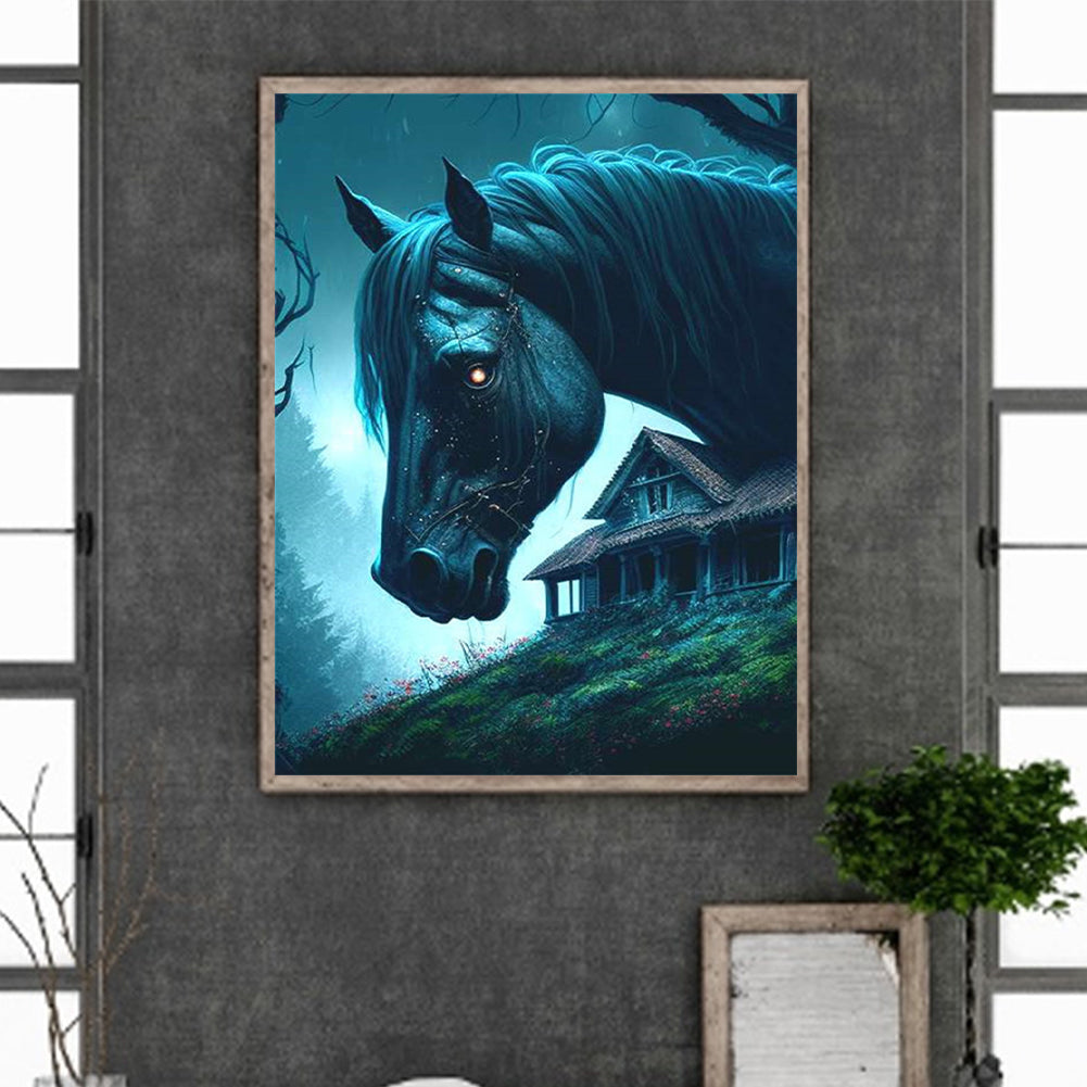 Animal Haunted House - Horse - Full Square Drill Diamond Painting 30*40CM