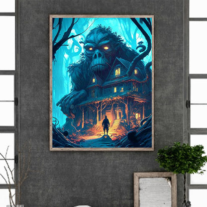 Animal Haunted House - Monkey - Full Square Drill Diamond Painting 30*40CM