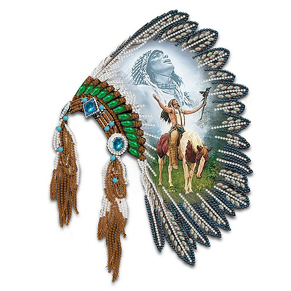 Indian Style Headgear - Special Shaped Drill Diamond Painting 30*40CM