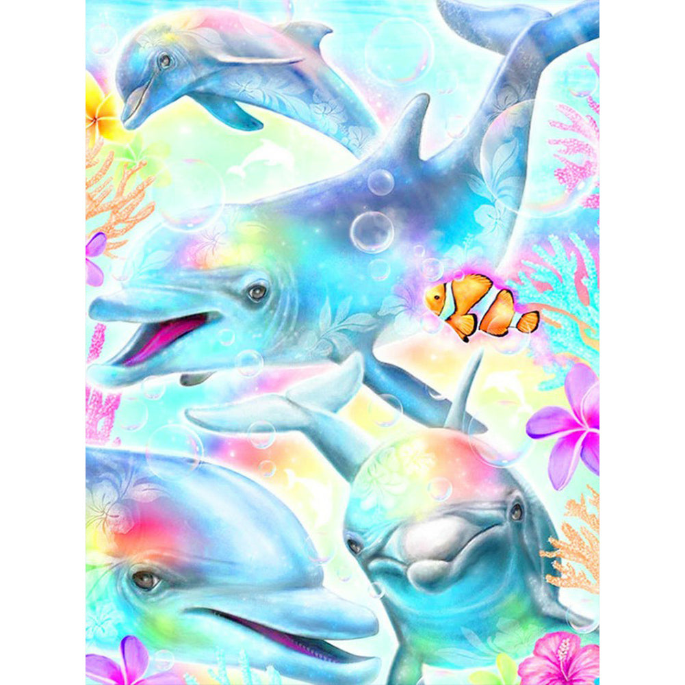 Dolphin - Full Round Drill Diamond Painting 30*40CM