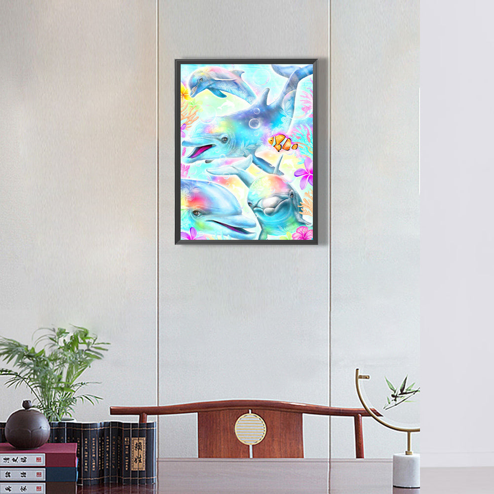 Dolphin - Full Round Drill Diamond Painting 30*40CM