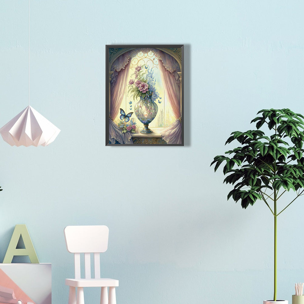 Flower Vase - Full Round Drill Diamond Painting 30*40CM