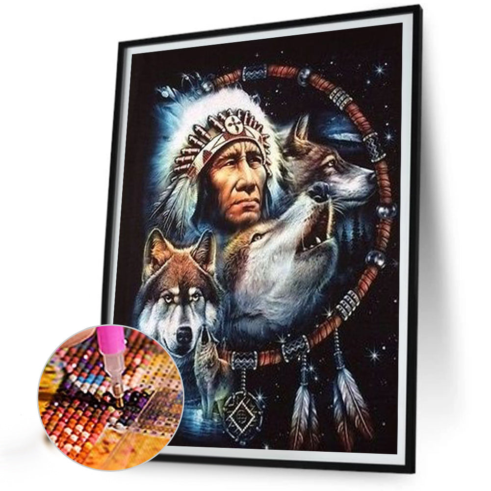 Indians 30*40Ccm(canvas) full round drill diamond painting