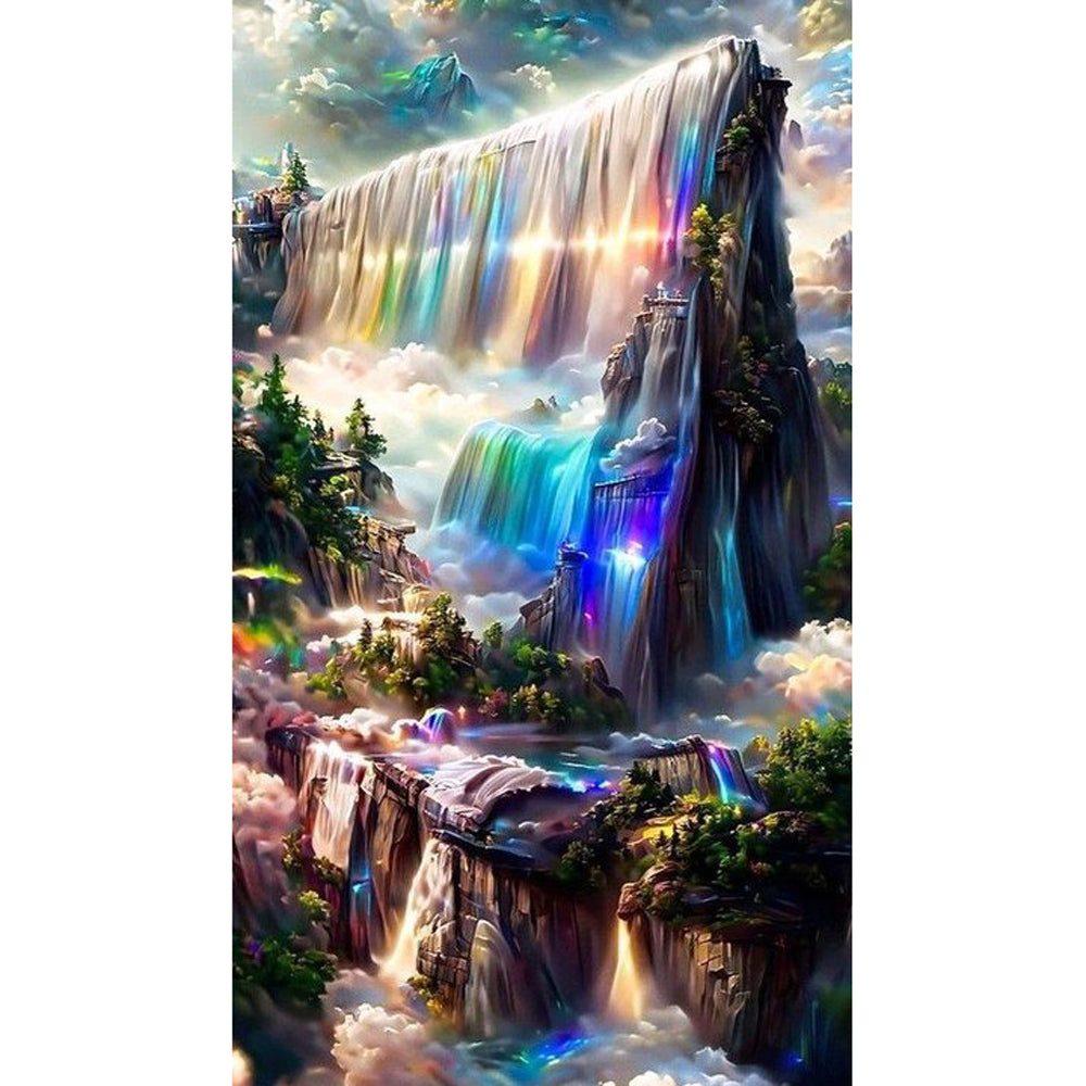 Dream Rainbow Waterfall 40*70Ccm(canvas) full round drill diamond painting