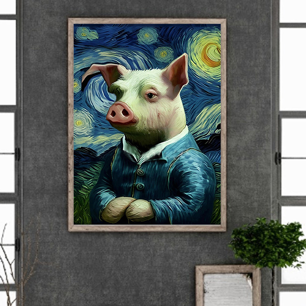 Star Pig 30*40Ccm(canvas) full round drill diamond painting
