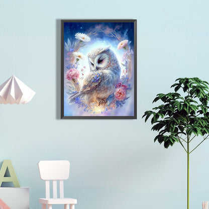 Owl 45*60Ccm(canvas) full round drill diamond painting