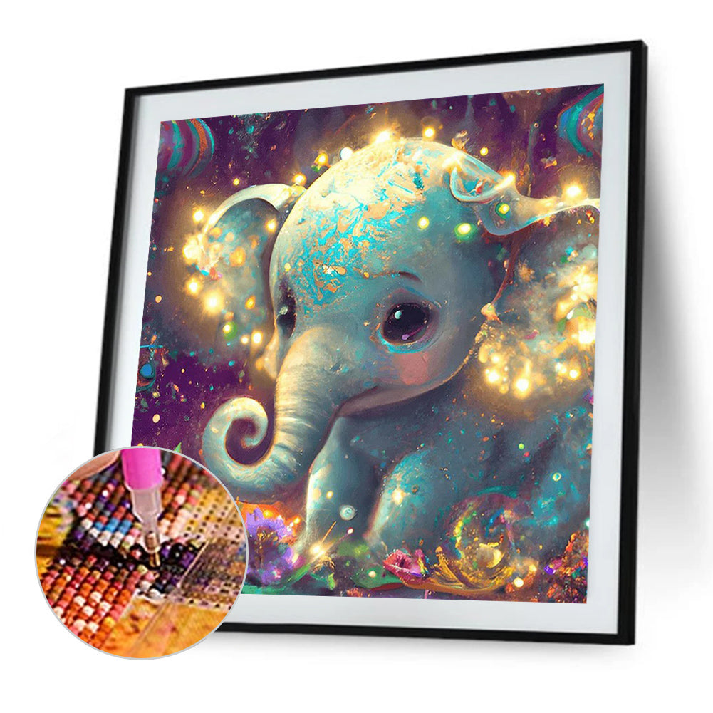 Glowing Elephant - Full Round Drill Diamond Painting 50*50CM