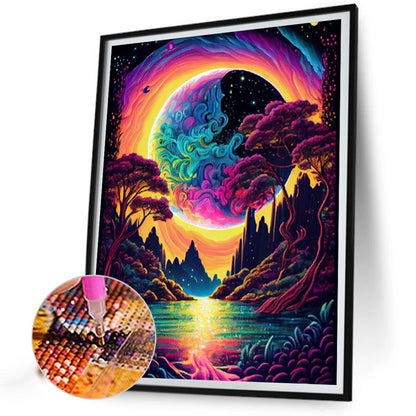 Color Fantasy Mountain Forest-O640*50cm(canvas) full-round drill diamond painting