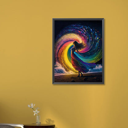 Rainbow Goddess-O650*65cm(canvas) full-round drill diamond painting