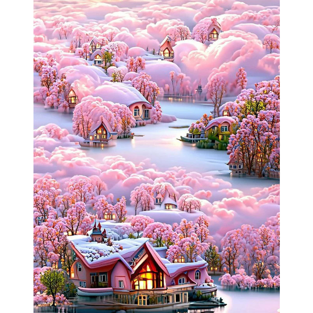 Flower Villa-O655*70cm(canvas) full-round drill diamond painting