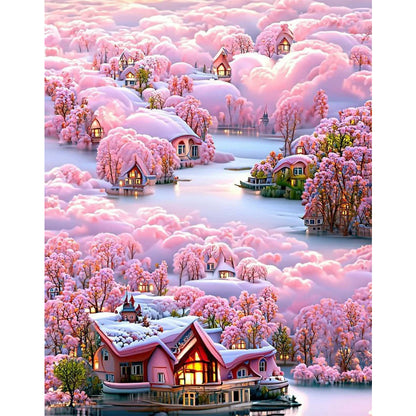 Flower Villa-O655*70cm(canvas) full-round drill diamond painting