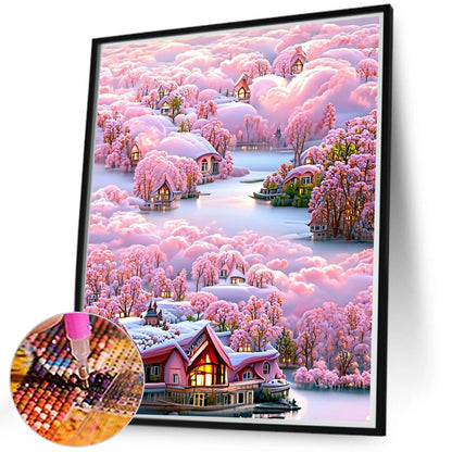 Flower Villa-O655*70cm(canvas) full-round drill diamond painting