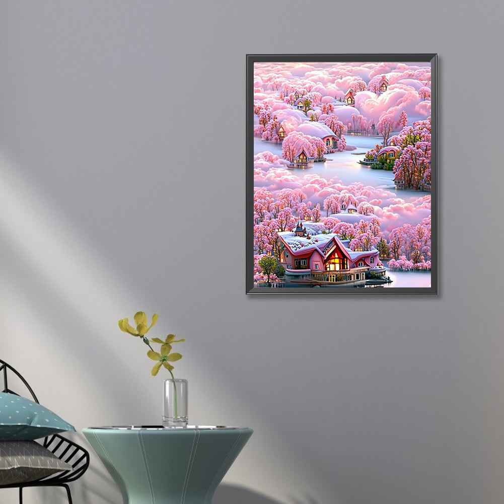Flower Villa-O655*70cm(canvas) full-round drill diamond painting