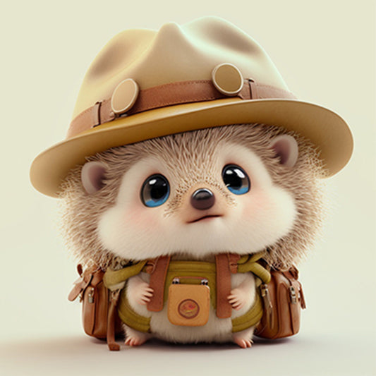 Little Detective Hedgehog-O630*30cm(canvas) full-round drill diamond painting