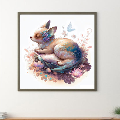 Sleeping Fox-O630*30cm(canvas) full-round drill diamond painting