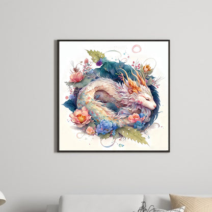 Sleeping White Dragon-O630*30cm(canvas) full-round drill diamond painting