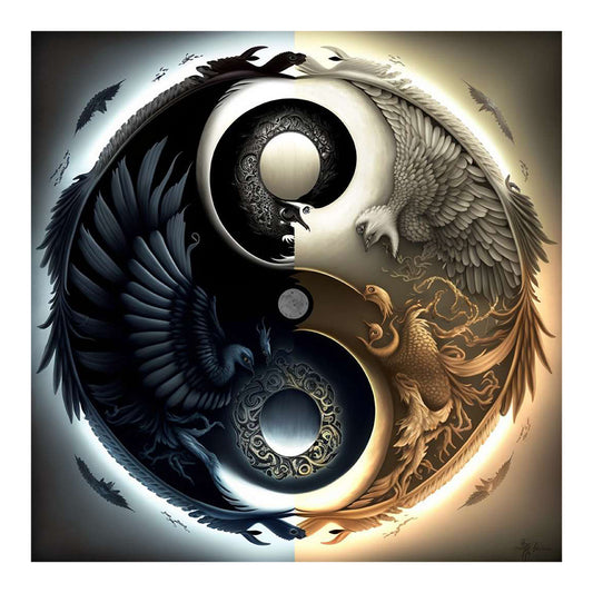 Phoenix Yin And Yang Diagram 50*50Ccm(canvas) full round drill diamond painting