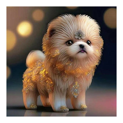 Cute Puppy 30*30Ccm(canvas) full round drill diamond painting