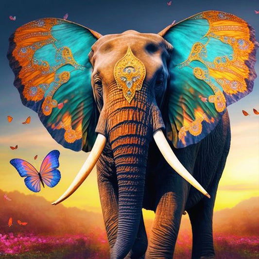 Butterfly Elephant 30*30Ccm(canvas) full round drill diamond painting