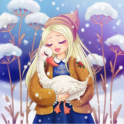 Snow Woman 40*40Ccm(canvas) full round drill diamond painting