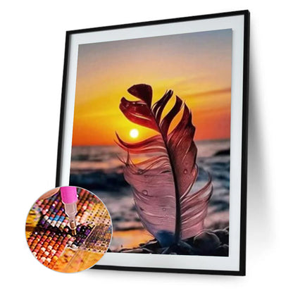 Sunset And Feathers-O630*40cm(canvas) full-round drill diamond painting