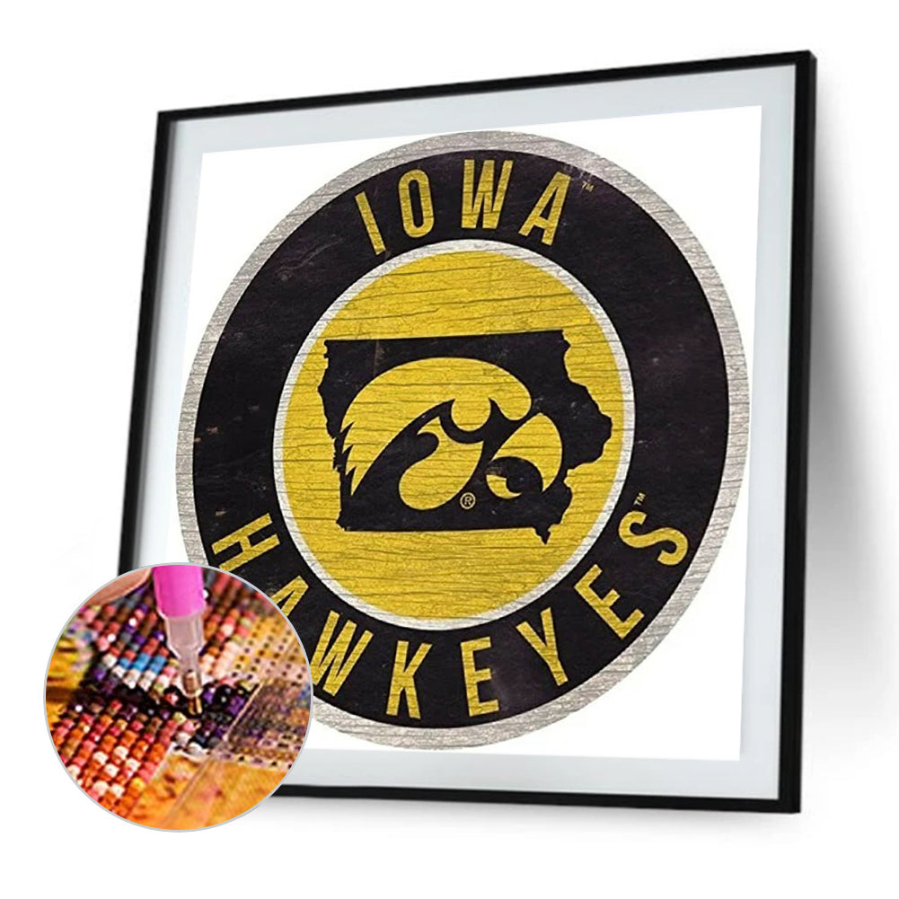 Iowa Hawkeyes Logo 30*30Ccm(canvas) full round drill diamond painting