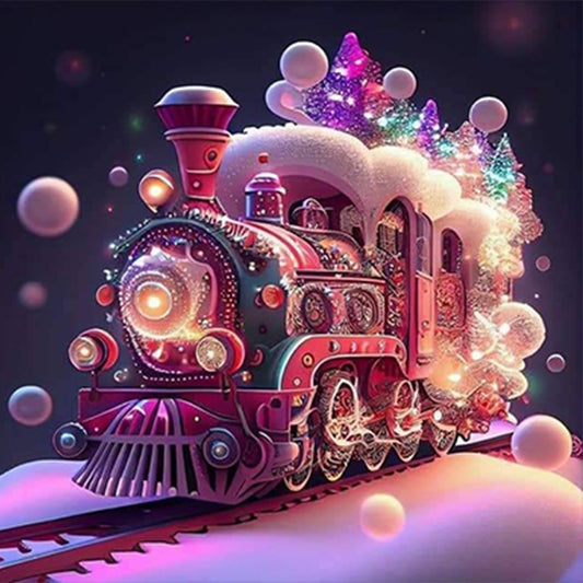 Colorful Train 30*30Ccm(canvas) full round drill diamond painting