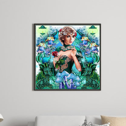 Melinda And Dragon 30*30Ccm(canvas) full round drill diamond painting