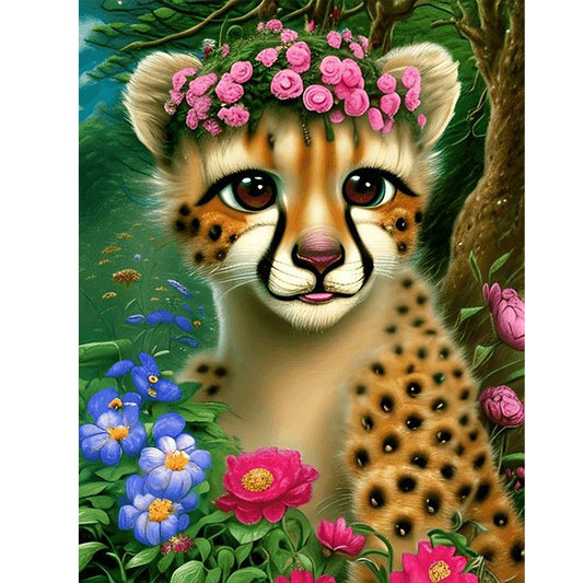 Leopard 30*40Ccm(canvas) full round drill diamond painting