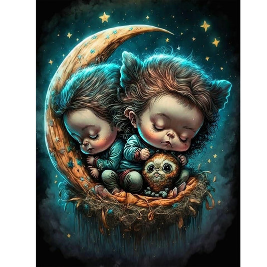 Moon Baby 30*40Ccm(canvas) full round drill diamond painting