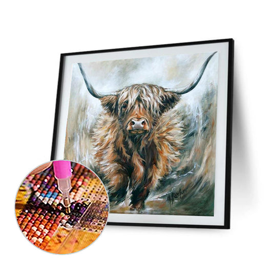 Horned Cow - Full Square Drill Diamond Painting 50*50CM