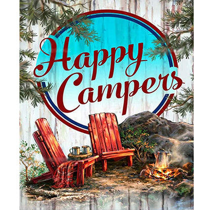 Happy Camping - Full Square Drill Diamond Painting 50*60CM