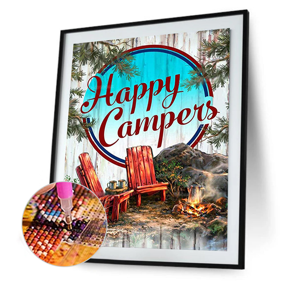 Happy Camping - Full Square Drill Diamond Painting 50*60CM