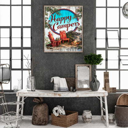 Happy Camping - Full Square Drill Diamond Painting 50*60CM