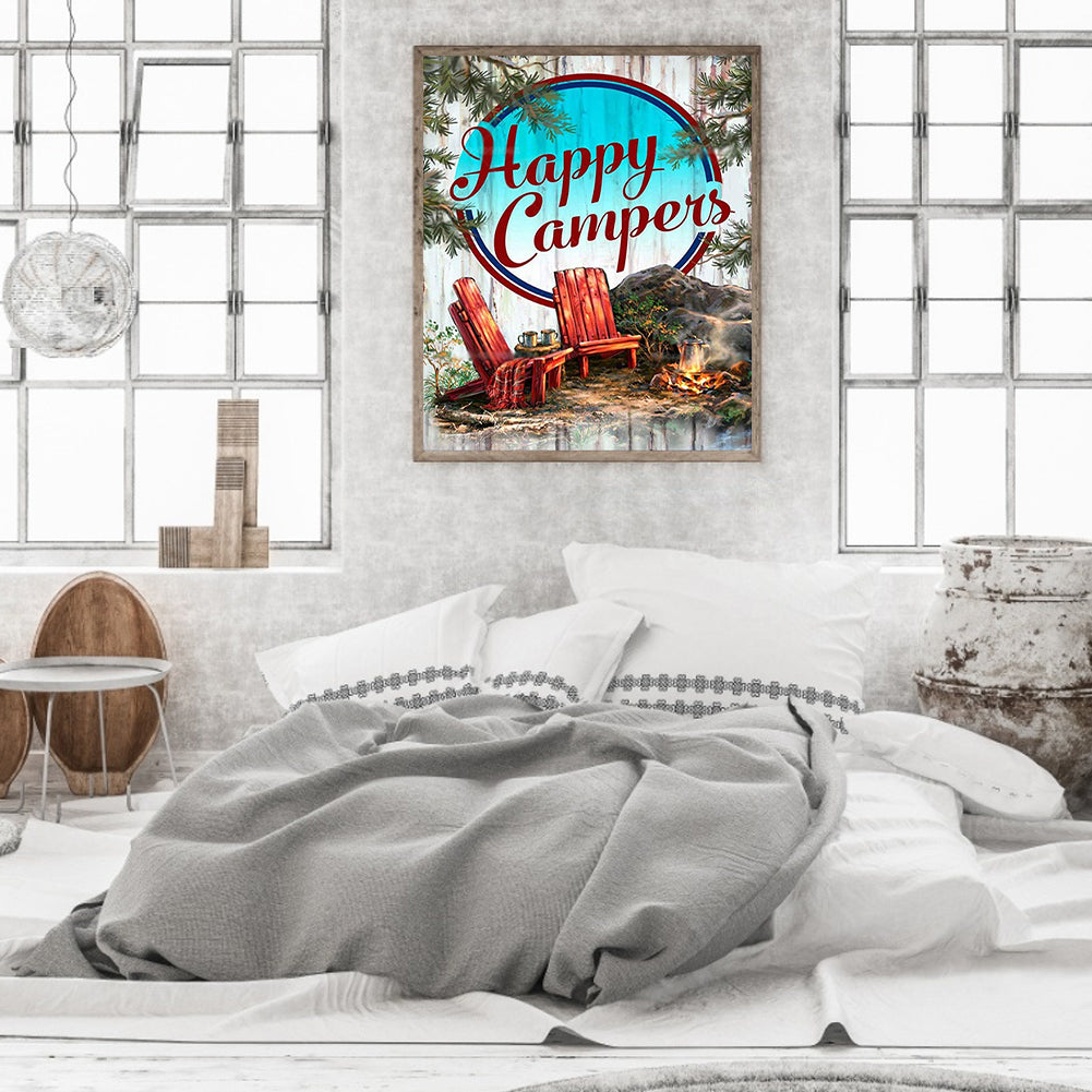Happy Camping - Full Square Drill Diamond Painting 50*60CM