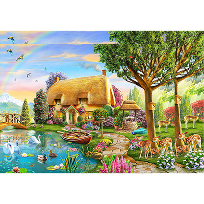 Jungle House - Full Square Drill Diamond Painting 40*30CM